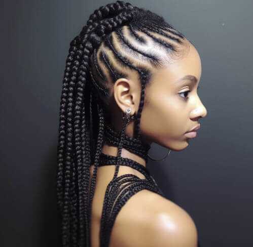 Cornrows with Natural Hair